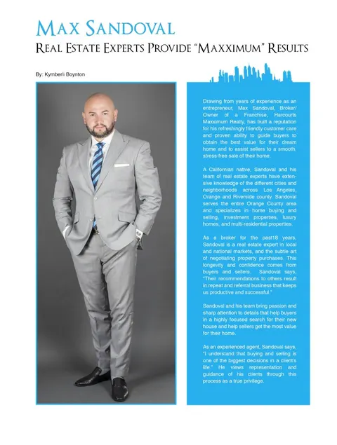 Max Sandoval, real estate agent in Los Angeles